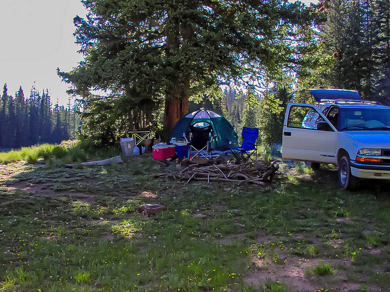 Setting up camp by Conejos Peak