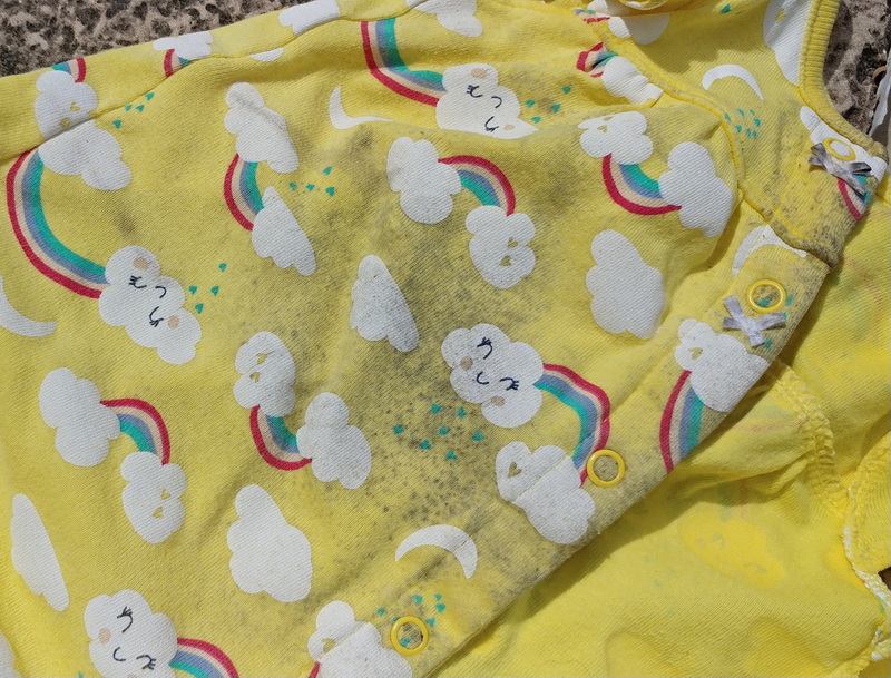 Moldy baby clothes left by those nasty-ass motherfuckers